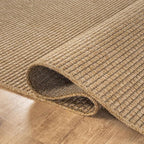 CAMILSON Easy Jute Rug 6x9, Indoor Outdoor Natural Color Farmhouse Area Rugs for Living Room Patio and Kitchen Rug, Solid Boho Woven Design, Easy-Cleaning, Washable Outside Carpet Alfombras (6 x 9)