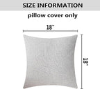 Home Brilliant Decorative Pillow Covers 18x18 Lined Linen Square Throw Cushion Cover for Bed Kids Chair, 45x45 cm, Light Grey