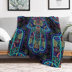 Boho Mandala Throw Blanket Colorful Hand Bohemian Blanket for Sofa Bed Couch Chair Or Dorm 40"x50"
