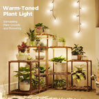 Bamworld Plant Stand with Grow Lights for Indoor Plants 11 Potted Corner Plant Shelf with Plant Lights for Indoor Growing
