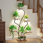 Plant Stand Indoor with Grow Lights - 7 Tiered Large Plant Shelf Indoor, 53" Corner Plant Stands for Indoor Plants, Matel Flower Holder Rack Display for Living Room Patio Garden Balcony Home Decor