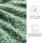 BOURINA Throw Blanket Soft Lightweight Cozy Throw for Bed Couch Decorative Blanket, Green 50" x 60"