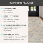 Vintage Washable Beige Blue 10x12 Rug for Living Room - Extra Large Area Rug for Dining Room Under Table, Bedroom - Botanical Floral Design with Purple Accent, Non-Slip Lightweight Soft Low Pile