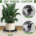 ToLanbbt 4 Pack Plant Caddy Stands with 360° Wheels Adjustable 15-22 in Rolling Stands Heavy Duty Large Plant Carts Dolly with Casters 440lbs Capacity for Large Planter, Garden Pot, Flower Pot, Black