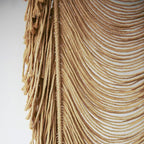 Macrame Curtain Boho Curtain Doorway Window Wall Decor Fiber Yarn Art Handwoven Wall Hanging Art Craftsmanship Home Door Bedroom Wedding Backdrop Arch,Closet Room Divider 59" W x 75" H (1 Panel,Khaki)