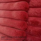 2 Pack Pillow Covers, 20x20 Faux Fur Square Throw Pillow Covers for Living Room Decorations Throw Pillow Case, Throw Pillow Cover Cushion Cover for Sofa Bedroom Car, Burgundy Red