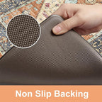 KIMODE Anti Fatigue Kitchen Mat 20"x47"+20"x32", Boho Distressed Kitchen Rugs Sets of 2, Kitchen Mats for Floor Cushioned Non Slip, Comfort Kitchen Floor Mats for Sink, Laundry, Desk Orange