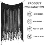RLoncomix Macrame Wall Hanging Modern Chic Woven Wall Art Tapestry Boho Wedding Living Room Gallery Bedroom Wall Decoration, Black, 39"x 45"
