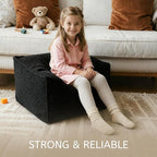 Square Boucle Pouf Ottoman Footrest, Soft & Lightweight Footstool with Foam Filling for Living Room & Bedroom, Laid-Back Lounge Style