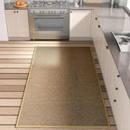 Kitchen Mat, Rubber Backing Cushioned Non Slip Kitchen Rugs for Floor, Absorbent Runner Comfort Standing Mat Rug Washable for Kitchen, Office, Home, 35.4"x71" (Brown)