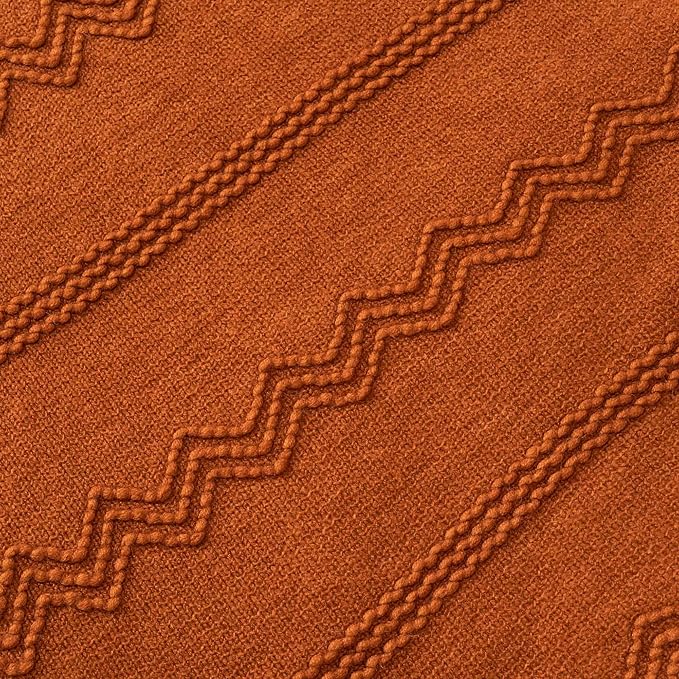 BATTILO HOME Fall Decor Caramel Throw Blanket for Couch, Rust Orange Throw Blanket for Bed, Decorative Fall Throw for Sofa, 50"x60"