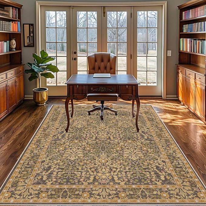 4x6 Area Rug for Bedroom Beside Rug, Laundry Room, Entryway, Kitchen, Washable Non-Slip Low Pile Ultra Soft Stain Resistant Carpet (Goldenrod)