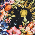 EOBTAIN Boho Floral Tapestry Wall Hanging Colorful Butterfly and Flower Botanical on Black Fabric Wall Tapestry for Bedroom Retro Hippie Sun Tapestries for Living Room Dorm Home Decor,80"x60"