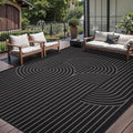 Tangsoo Modern Easy Jute Rug 6x9 Washable Area Rugs for Living Room,Black Non Slip Indoor Outdoor Carpet,Farmhouse Large Throw Mat for Office Bedroom Backyard Dining Room Backyard Office