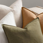 MIULEE Brown Linen Pillow Covers Pack of 4 Decorative Natural Solid Throw Pillow Covers Soft Accent Boho Farmhouse Couch Pillowcases Modern Spring Home Decors for Living Room Bed Sofa 20x20 Inch