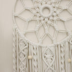 EOBTAIN Boho Macrame Wall Hanging Handmade Dream Catchers Pink and White Woven Tapestry Wall Decor Dreamcatcher Tassel Wall Art Bohemian Home Decor for Bedroom Living Room,Gifts for Girls Woman Mom
