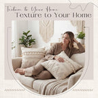 Tegeme 2 Pack Boho Throw Pillow Covers 18 x 18 Inch Tufted Textured Woven Farmhouse Decorative Pillowcases with Tassels Modern Neutral Cream Couch Pillows with Zipper for Sofa Bed Living Room