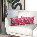 Hot Pink Pillow Covers 12x20 Set of 2 Vintage Floral Rustic Old Style Cute Flower Print Rectangle Decorative Outdoor Pillowcases Seasonal Farmhouse Throw Cushion Case Couch Sofa Bed Decor