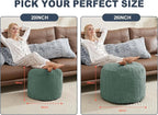 Pouf Ottoman Foot Stools with Foam Small Ottoman for Living Room Corduroy Ottomans Pouf 26x18 Floor Poufs Foot Rest for Chair Dark Green Hassocks and Ottomans