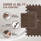 Yes4All EVA Interlocking Mats, Puzzle Floor Tiles, Foam Floor Padding with Border for Furniture, Home Space, Living Room, Garage 11,22,32 SQFT