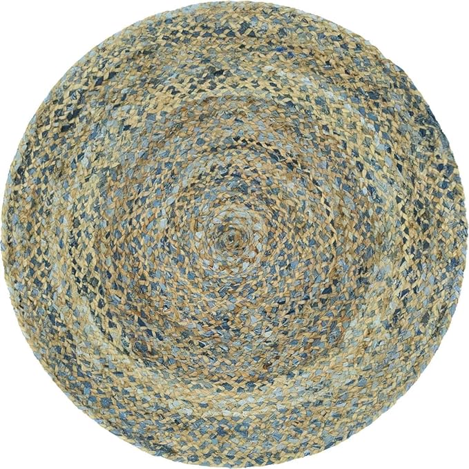 Unique Loom Braided Chindi Collection Casual Modern Natural Round Rug (4' 0 x 4' 0)