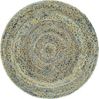 Unique Loom Braided Chindi Collection Casual Modern Natural Round Rug (4' 0 x 4' 0)
