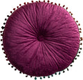 Round Throw Pillow Thickened Seat Cushion Sofa Cushion Meditation Pillow Living Room Window Balcony Decoration Pillow (15.7in, Purplish red)