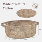ABenkle Small Basket with Handles - Decorative Durable Rope Woven Storage Bin Shelf Storage Organizer Cube, Easter Baby Gift Basket, 12"x8"x5"