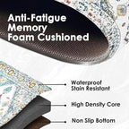 Arttown Boho Anti-Fatigue Kitchen Rug Set of 2 Cushioned Floor Standing Mat Waterproof Non-Slip Mat and PVC Ergonomic Comfort Foam Rug