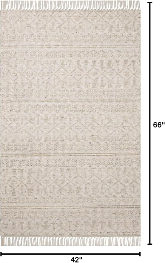 Loloi Angela Rose Rivers Collection RIV-03 Sand/Ivory 3'-6" x 5'-6" Reversible Accent Rug