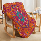 Mandala Throw Blanket Indian Abstract Hippie Bohemian Art Floral Texture Pattern Blanket for Sofa Bed Couch Chair Or Dorm 40"x50"