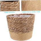 Mipcase Versatile Woven Storage Basket Plant Basket Seagrass Planter Boho Decor
