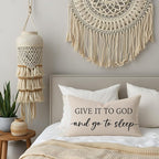 Christian Pillow Covers 12x20 Inch Set of 2 – Warm Cream Lumbar Case – Relax God’s Got This/Give It to God and Go to Sleep – Neutral Faith Throw Pillows Cases for Bed or Couch