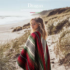 Hydration Nation Authentic Large Handwoven Mexican Blanket - Soft Yoga- Durable Serape- Lightweight Falsa, Beach, Camping, Picnic, Outdoor Blanket 70"x50" - Dragon
