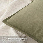 MIULEE Decorative Linen Euro Sham Pillow Covers 22x22 Inch Light Olive Green Boho Farmhouse Neutral Couch Throw Pillows for Bed Pack of 2 Accent Modern Pillowcase Summer Sofa Livingroom Home Decor