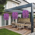 Artificial Fake Hanging Flowers with Basket for Outdoor Decoration,UV Resistant Faux Silk Daisy Flowers Dark Purple and Fuchsia Orchid Vines in Planter Realistic Hanging Baskets for Home Porch Garden