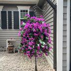 Hanging Baskets Artificial Flowers for Outdoor Interior Decor, Artificial Daisies Flowers Shrubs Plants with Baskets for Home Porch Garden Patio Patio Spring Summer Decor(Violet)