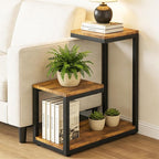 3 Tier Plant Stand Indoor, Thickened Metal Wood Corner Plant Shelf Stands for Multiple Plants, Indoor Tall Plants Stand Tiered Flower Holder for Living Room Patio Garden Balcony(Black+Brown)