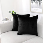 NiNi ALL Decorative Throw Pillow Covers Pack of 2, Velvet Throw Pillow Cases for Couch Pillows Cover Bedroom Living Room Outdoor, Pillow Covers 28x28 Inch Black