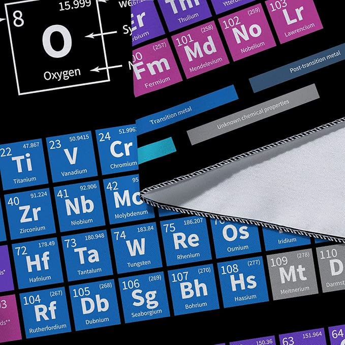 Periodic Table of Elements Poster Tapestry, Science Lab Chemistry Educational Decor Art Tapestries Wall Hanging for Classroom Kids Bedroom Dorm Teacher Office Desk Decor 60X40"