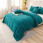 YUSOKI Queen Size Blanket Single Layer,Weight(4.4lb),370GMS-3D Stylish Design for Gift Home Decor (Teal,90"x90")