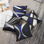 Emvency Set of 4 Dark Blue Throw Pillow Covers Modern Abstract Black Grey Stripes Gray White Acrylic Bold Decorative Pillow Cases Home Decor Square 18x18 Inches Pillowcases