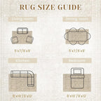 8x10 Area Rugs for Living Room: Washable Large Vintage Floral Rug Low Pile Non-Slip Boho Carpet for Bedroom Home Office Dining Room (Brown, 8'x10')