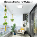 USLAI Macrame Plant Hanger Indoor Outdoor, Up to 4-15 inch Pot, Heavy 20lb Planters, Extra Long Strong Hanging Planter Basket Holder, Boho Home Decor, 35+72 Inch, Yellow (POTS NOT Included)