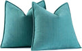 MIULEE Pack of 2 Teal Decorative Pillow Covers 16x16 Inch Soft Chenille Luxurious Couch Throw Pillows Farmhouse Cushion Covers with Elegant Design for Sofa Bedroom Living Room Home Decor