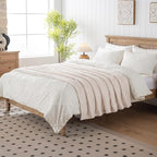 50x70 Inch Beige Throw Blanket - Soft & Fluffy Fleece, Cute & Aesthetic, Perfect for Sofa, Couch, Chair, Bed, Living Room & Bedroom, All-Season Use, Plush & Cozy Decorative Blanket