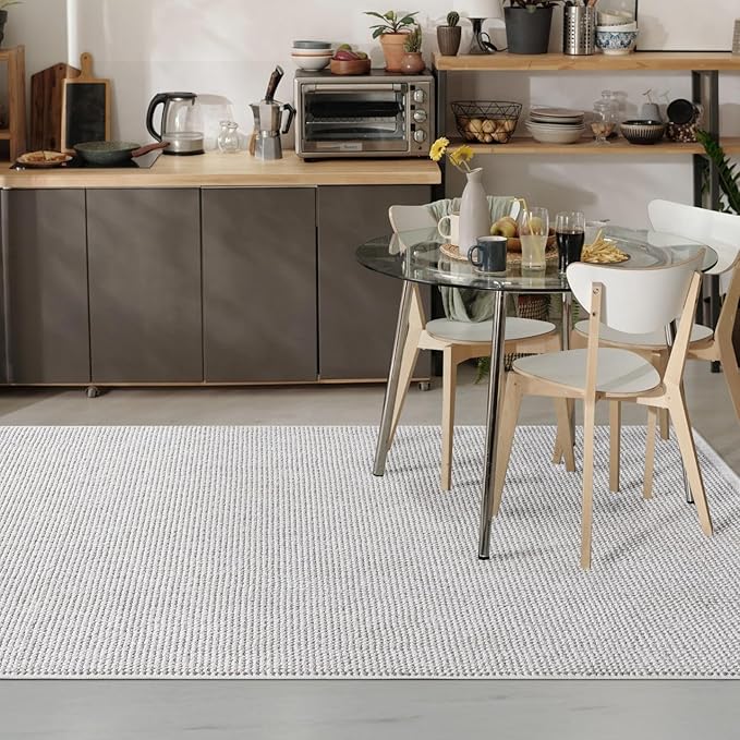 LUXE WEAVERS Solid Machine Woven Stone 4x6 Area Rug, Indoor Stain-Resistant Carpet