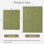 Knitted Throw Blanket 60"X80", Olive Green Knit Throws for Bed, Super Soft Boho Chevron Blankets for Couch Sofa Chair Room Decor, Textured Decorative Farmhouse Cozy Lightweight