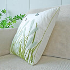 vctops Farmhouse Pampas Grass Cotton Tufted Throw Pillow Cover Boho Embroidery Pillowcase Soft Square Cushion Case for Sofa Couch Bed Chair (Light Green,18"x18")
