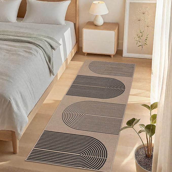 GarveeHome Modern Rainbow Easy Jute Runner Rug, 2x6 Runner Rug for Hallways - Non-Slip Indoor Outdoor Carpet, Washable for High Traffic Laundry Room, Kitchen, Entryway